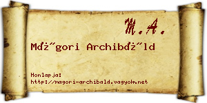 Mágori Archibáld névjegykártya